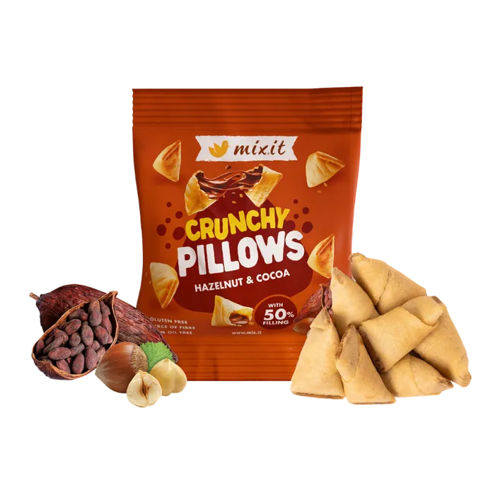 Mixit Křupavé polštářky do kapsy - Lískový oříšek a kakao 30 g